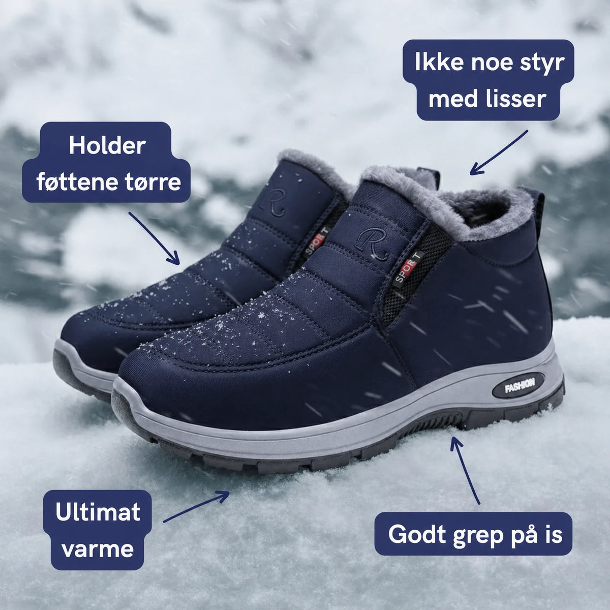 Varme, tørre og trygge på is