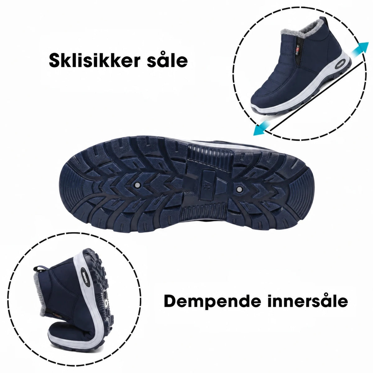 Sklisikker såle og dempende innersåle