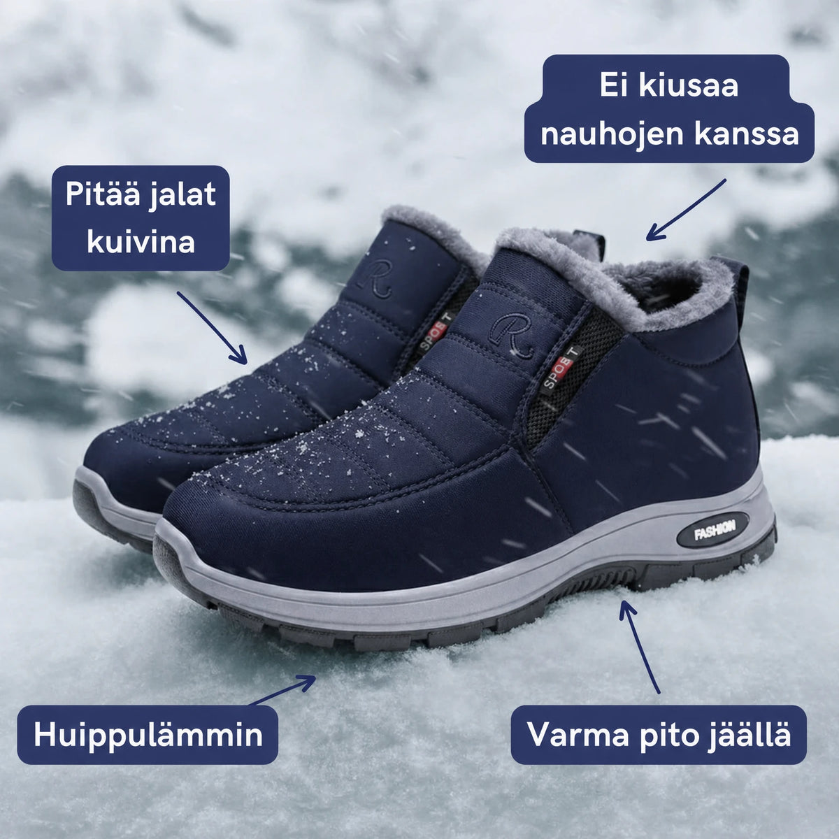Lämpimät, kuivat ja turvalliset jäällä