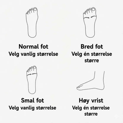 Slik velger du størrelse etter fottype
